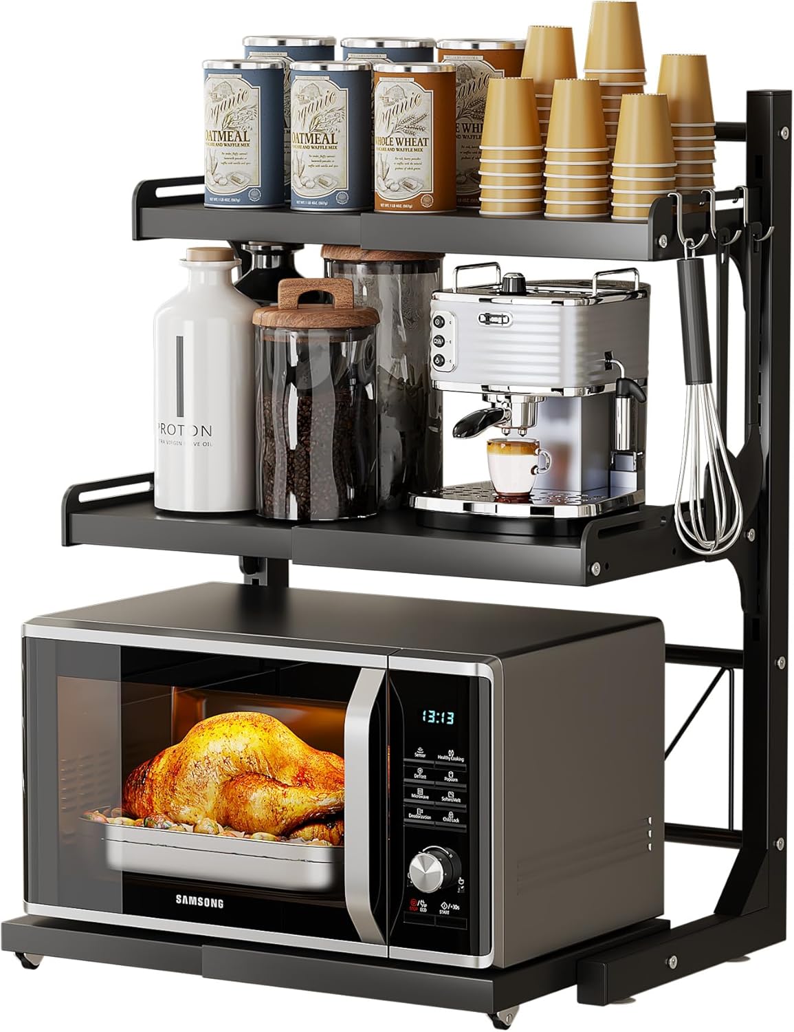 ABCOOL Retractable Microwave Rack - Adjustable Shelf