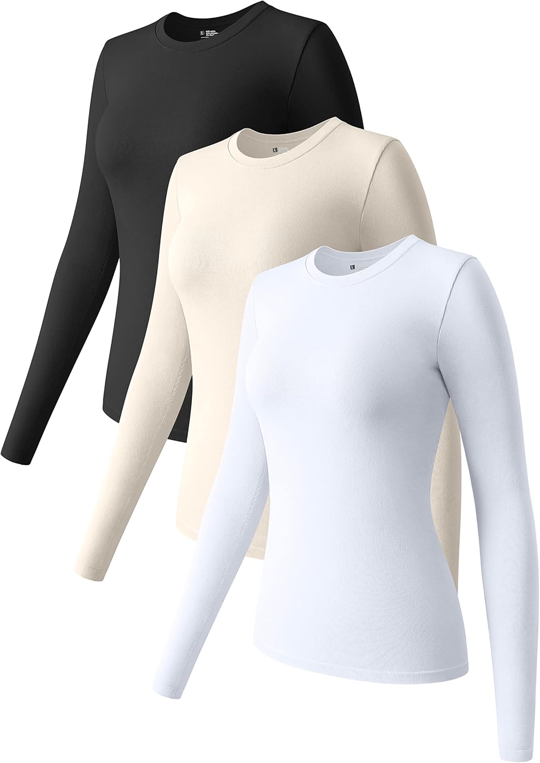 OQQ Womens 3 Piece Long Sleeve Tops for Casual and Active Wear