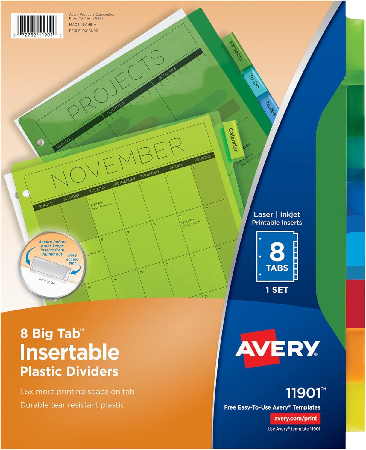 Avery Dividers for 3 Ring Binders - Durable 8-Tab Organizers