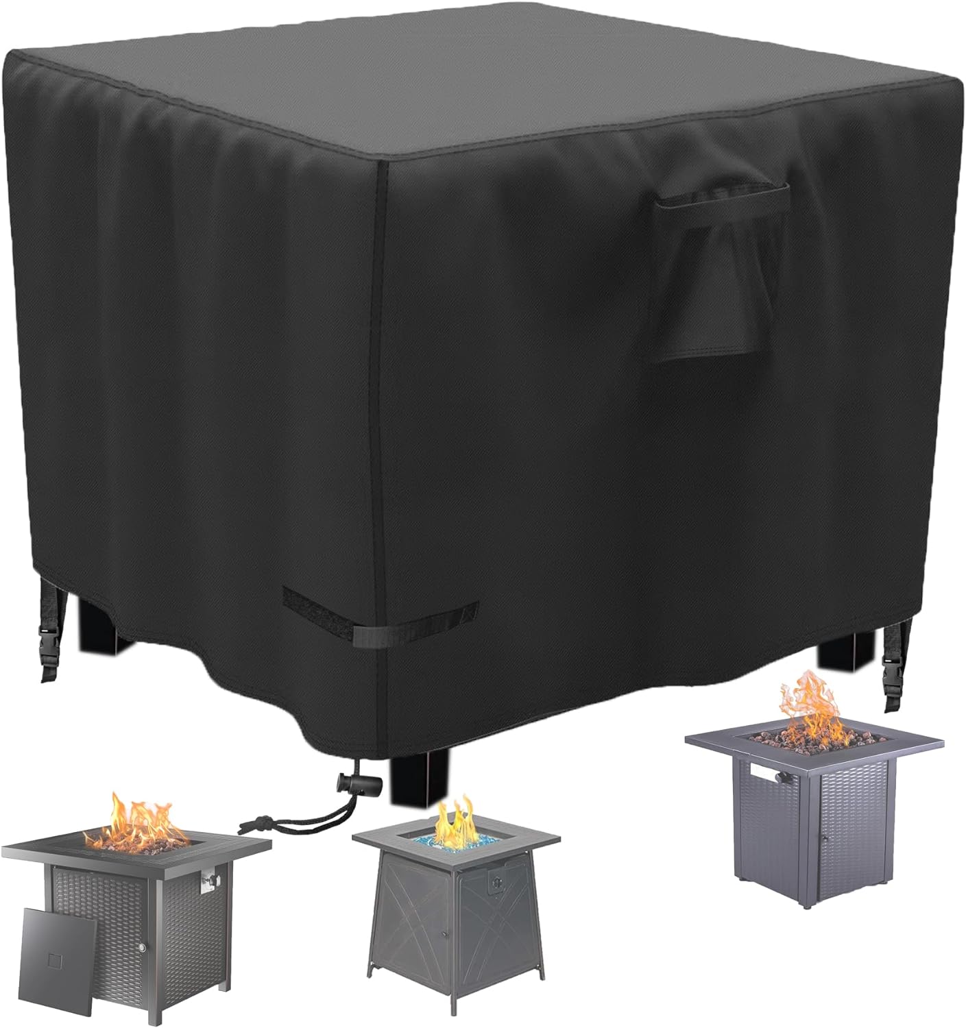 YOWDUTY Waterproof 32 Square Propane Fire Pit Cover - All-Weather Protection!