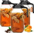 Glass Pitcher with Lid 64 OZ Mason Jar Pitcher - Leak-Proof Pouring