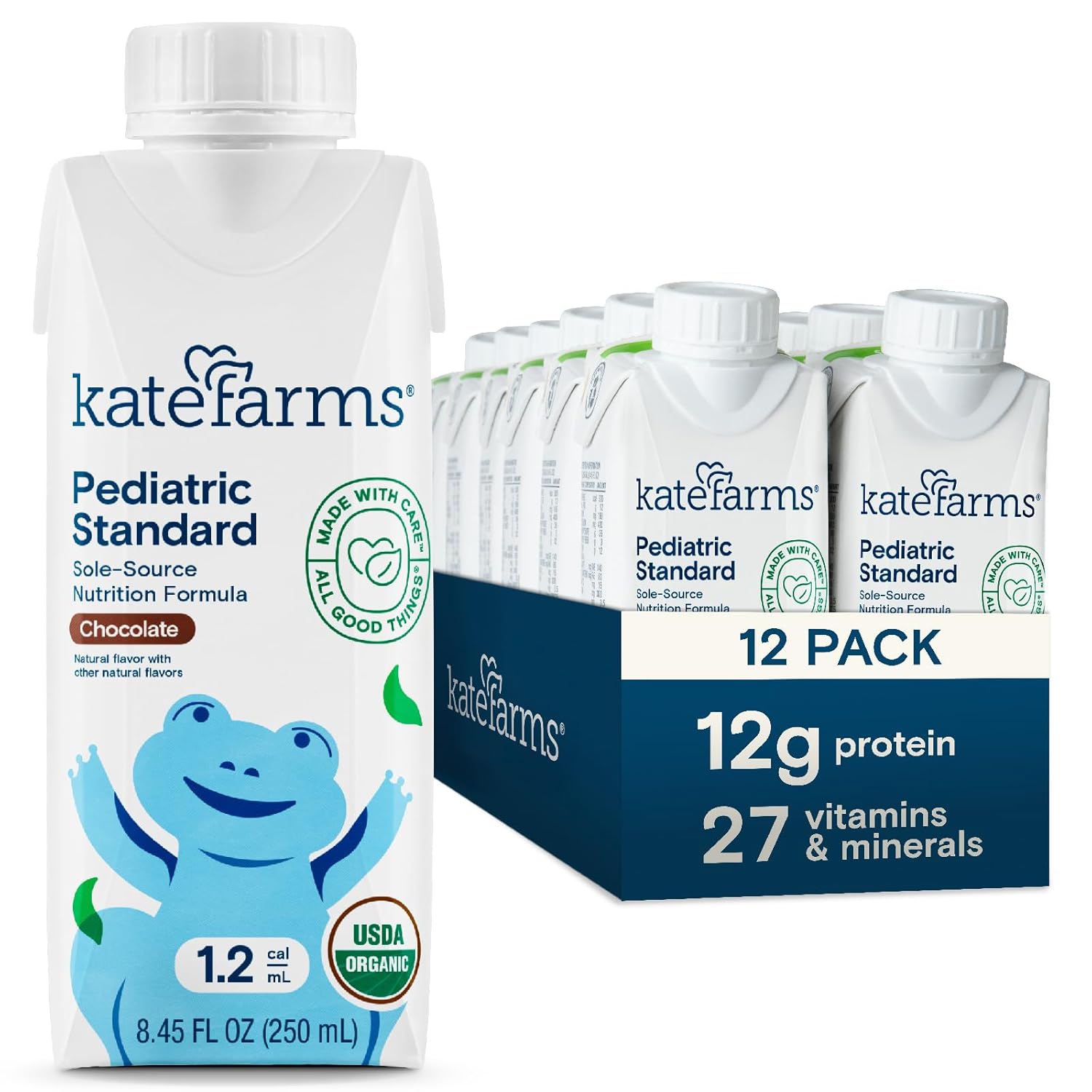 KATE FARMS Organic Pediatric Nutrition Shake for Kids 12 Pack
