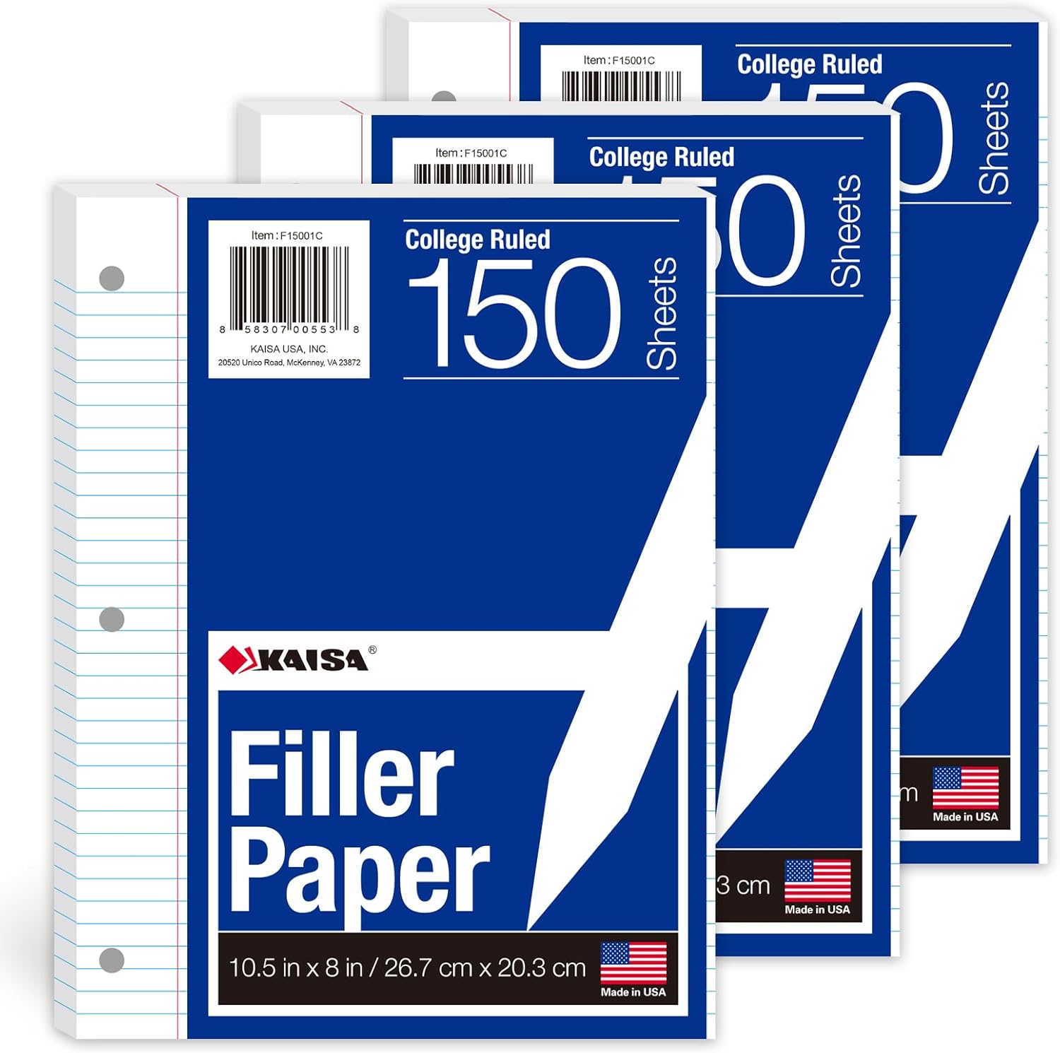 KAISA College Ruled Loose Leaf Paper Bundle