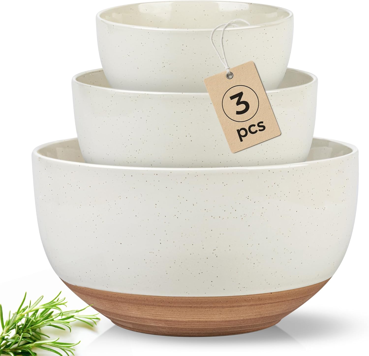 Ceramic Mixing Bowls Set of 3 for Kitchen by AmorArc
