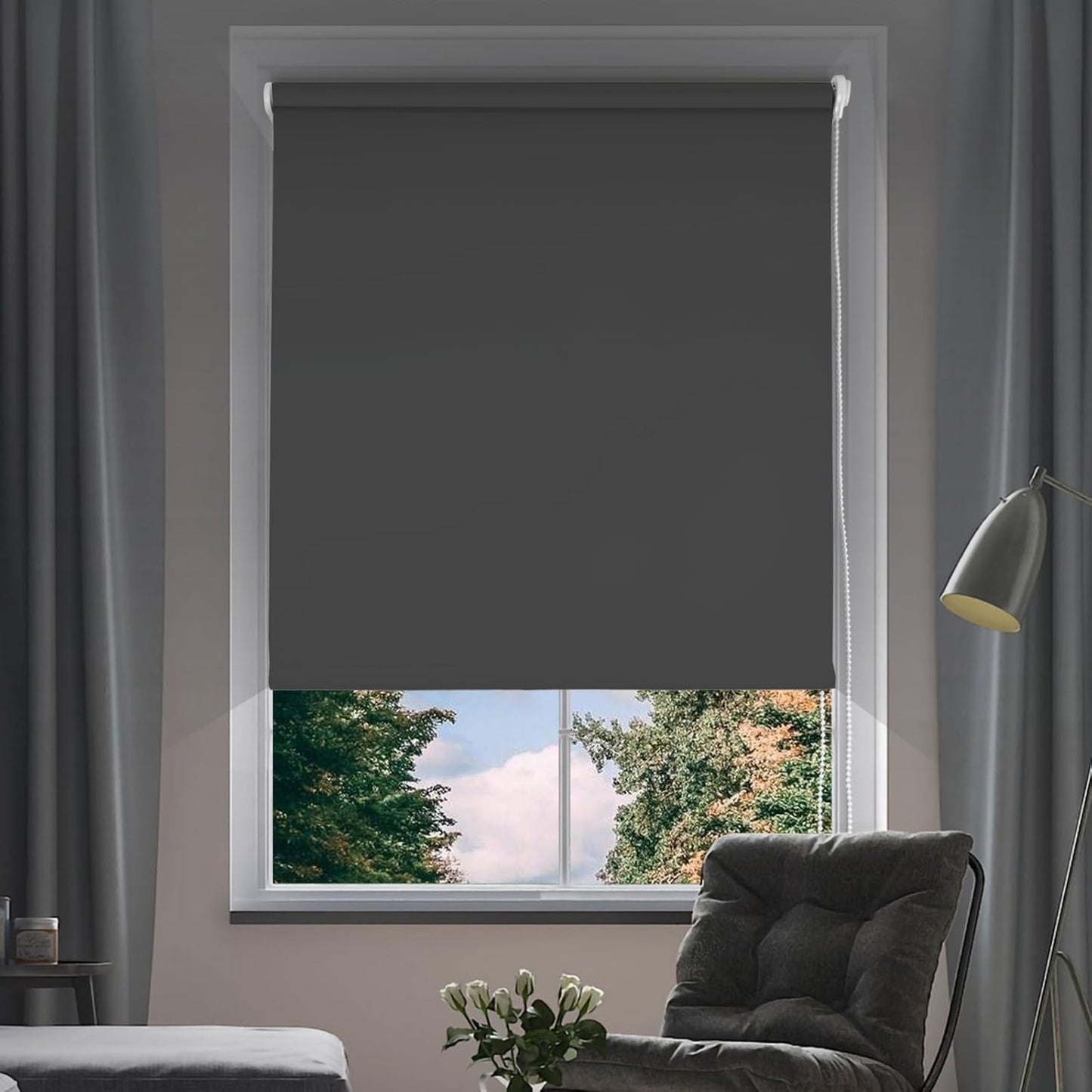 NUTRO CHILL 100% Blackout Roller Shades for Bedroom Privacy