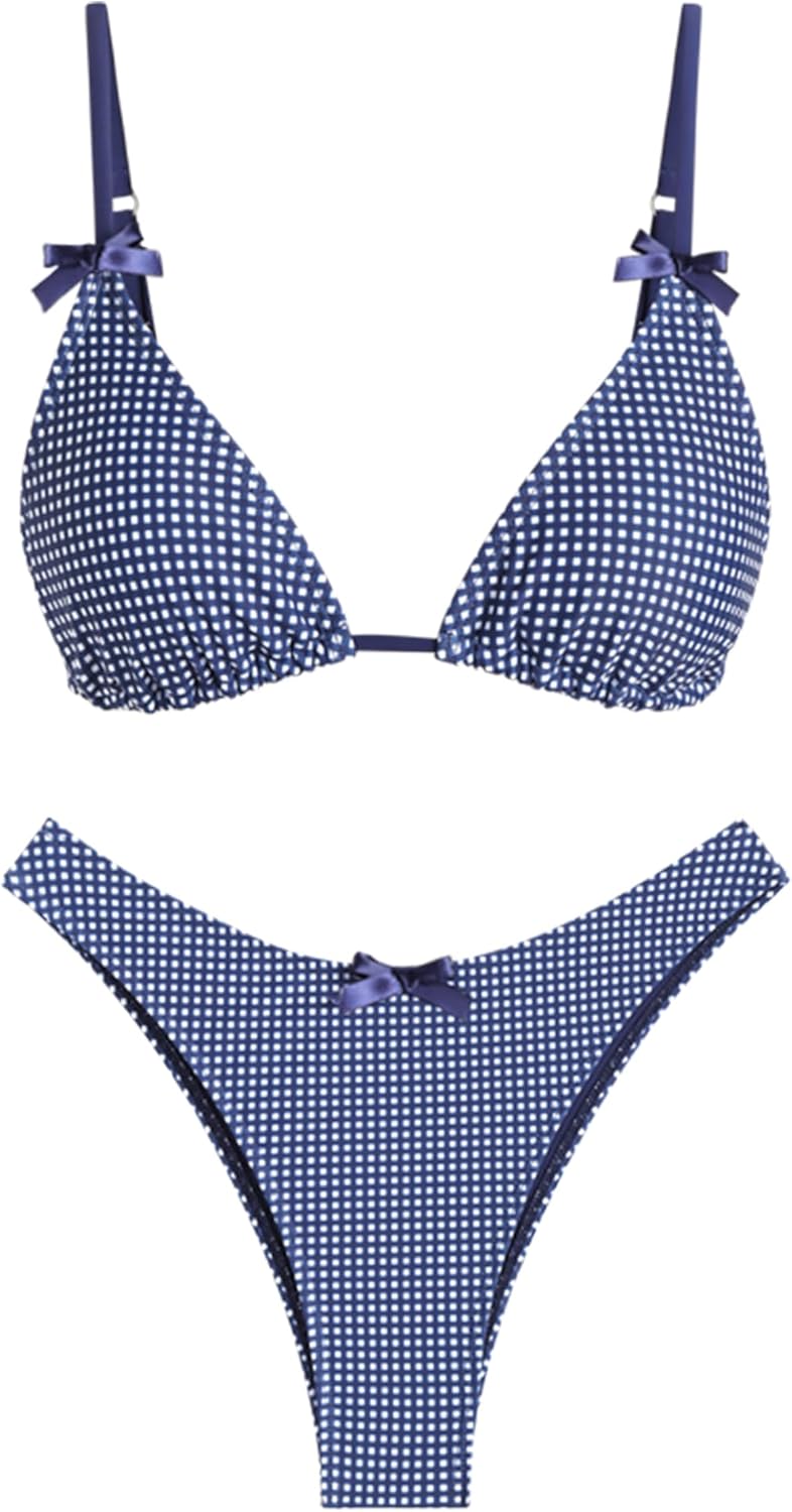 Seamoly Women's Bikini Sets with Tie Back Bowknot Design