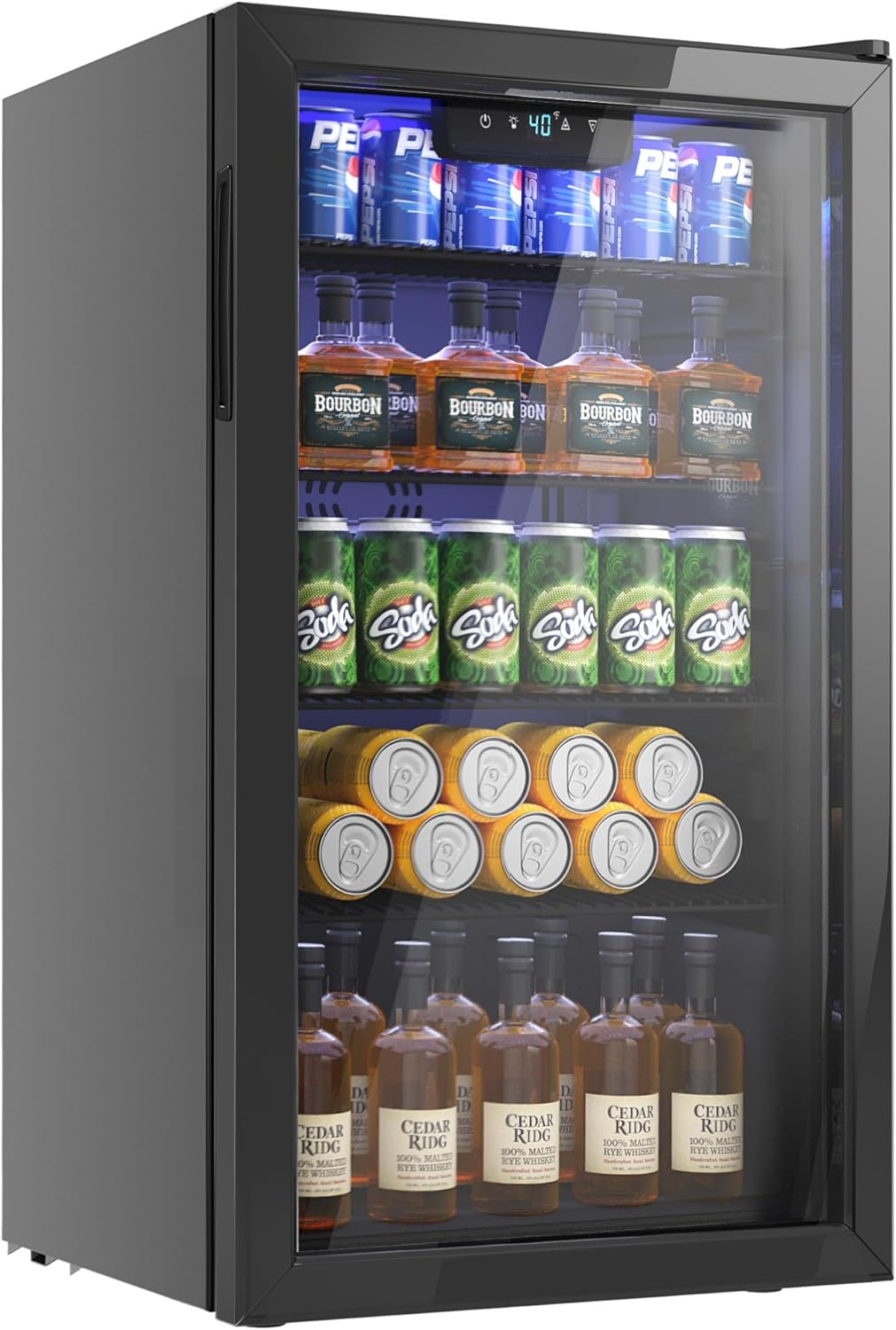 Beverage Refrigerator and Cooler for 126 Cans of Drinks