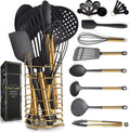 Black and Gold Kitchen Utensils Set 18-Piece - Stylish Starter Set