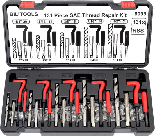 BILITOOLS Helicoil Thread Repair Kit SAE for Easy Repairs