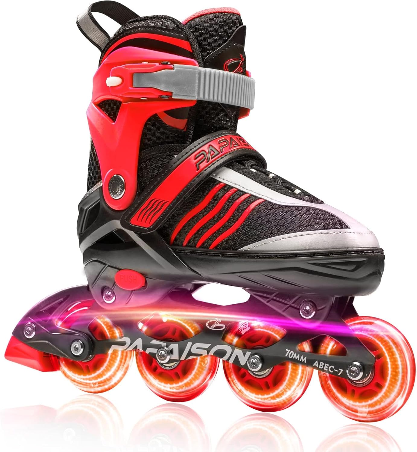 PAPAISON Adjustable Inline Skates for Kids with Light Up Wheels