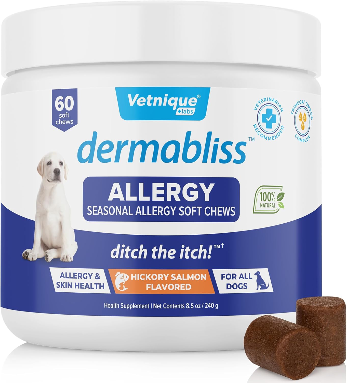 Dermabliss Seasonal Dog Allergy Relief Chews for Itching Dogs
