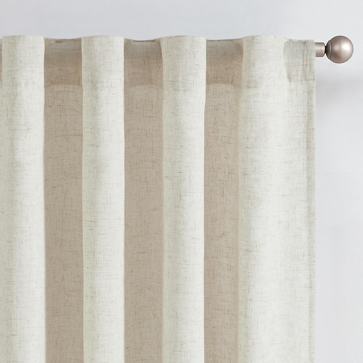 Linen Blend Curtains for Bedroom 72 Inches Length by Jinchan