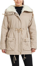 Women's Winter Mid Length Faux Lamb Wool Lined Jacket - Warm & Stylish