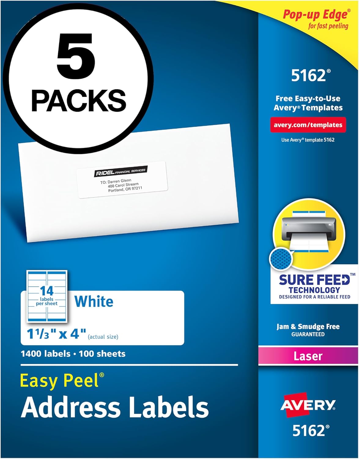 Avery Mailing Address Labels for Laser Printers - 1,400 Count