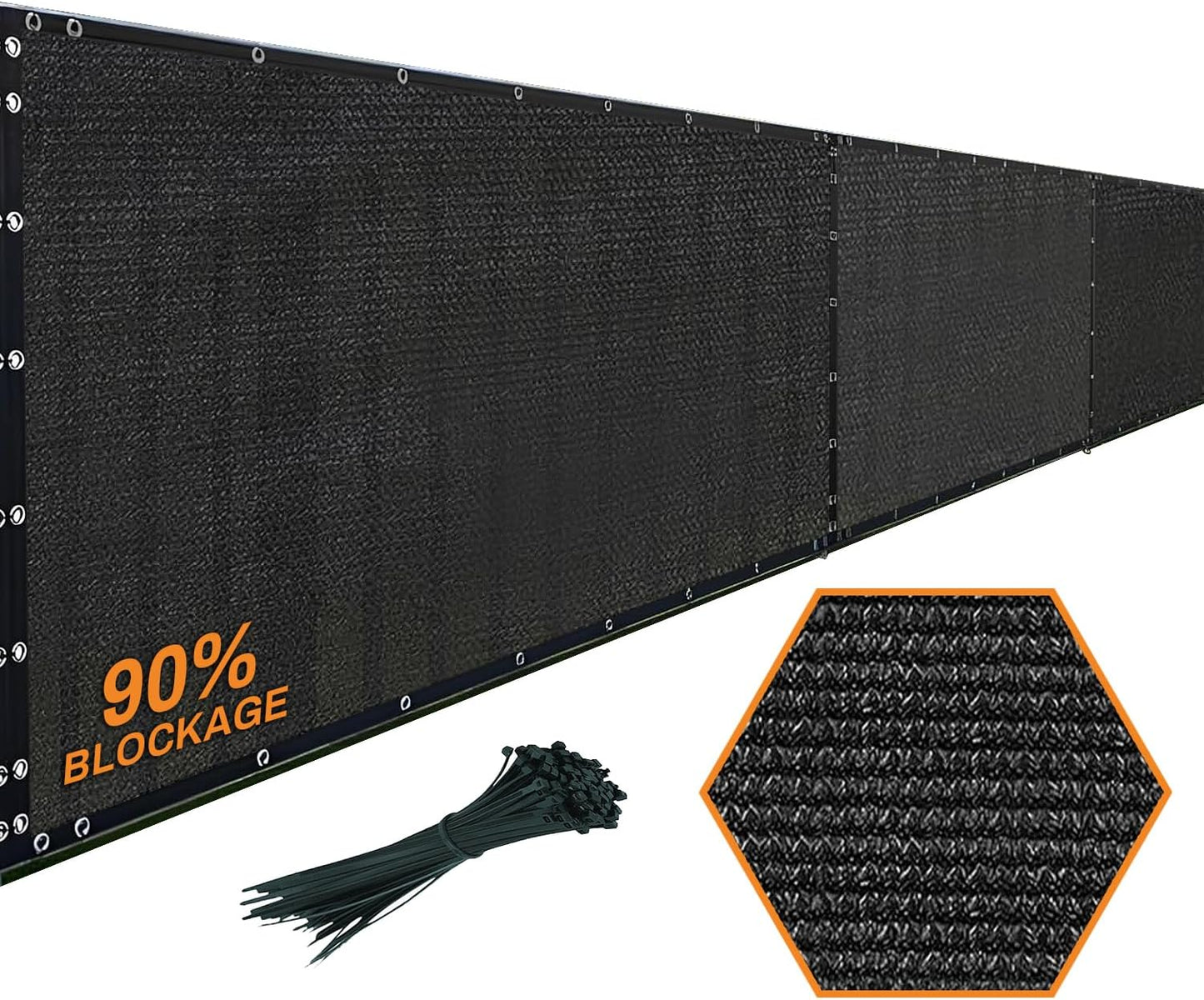 Xpose Safety Privacy Fence Screen 4 x 50 Heavy Duty Black Mesh