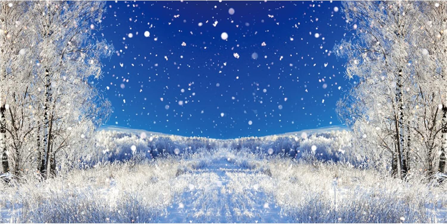 20x10ft Dreamy Forest Snowflake Background for Winter Events