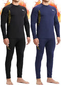 Thermal Underwear for Men Fleece Base Layer Top & Bottom Set - Warm