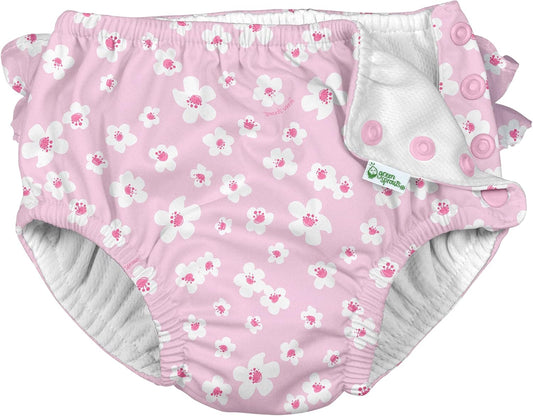 i Play Girls Small Blossoms Swim Diaper 18M - Leak-proof Comfort