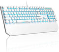 MageGee Typewriter Mechanical Gaming Keyboard - Retro White Blue
