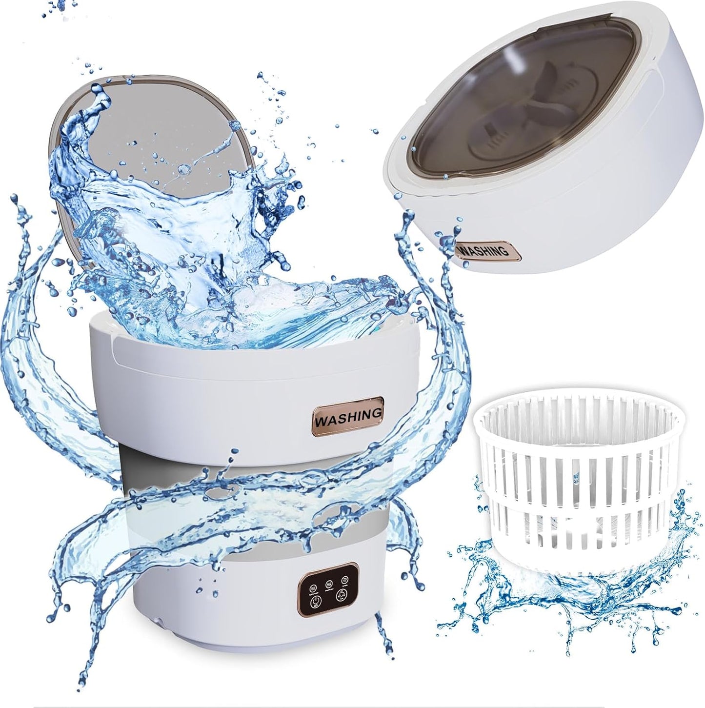 Portable Mini Washing Machine: 18L Capacity, Fast Spin Dryer, Perfect for Travel!