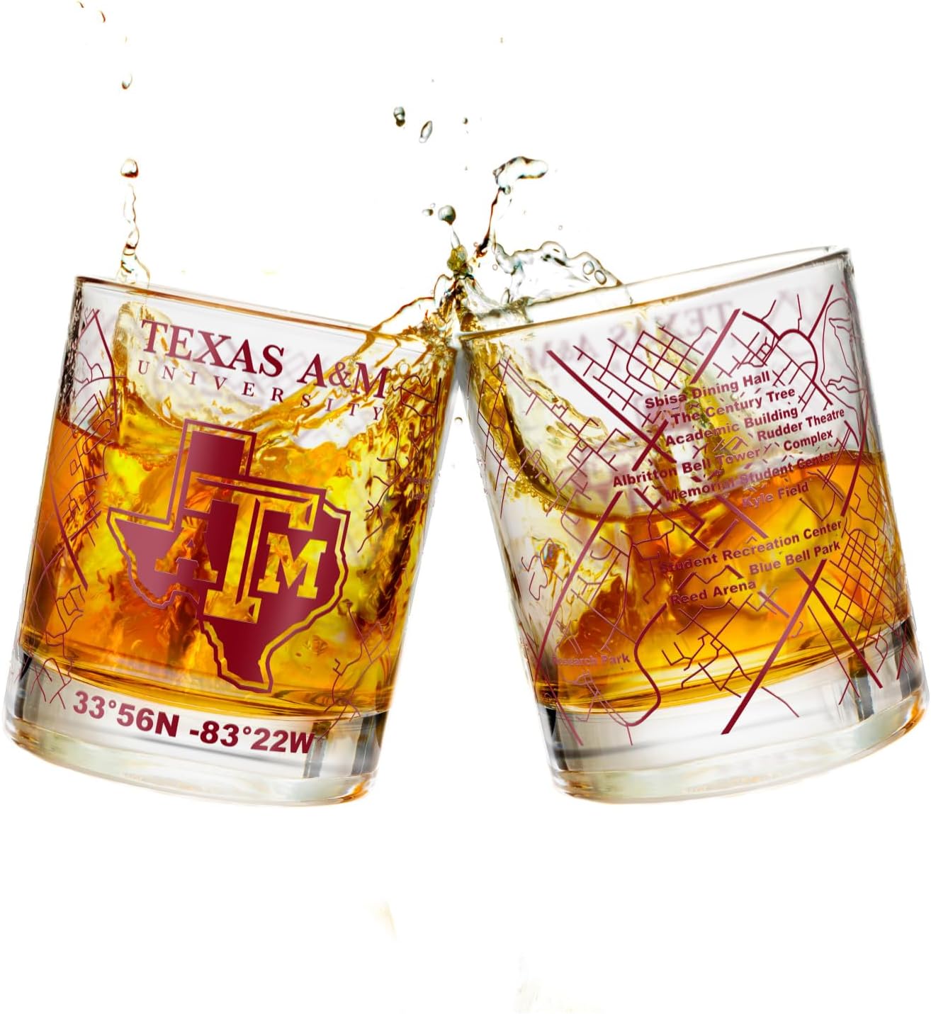 University of Texas A&M Aggies College Whiskey Glasses Set of 2