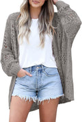 Womens Crochet Cardigan Sweater Kimono - Lightweight Oversized