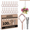 Rose Gold Eye Screw Hooks for Hanging Heavy Duty - 35 Pack value