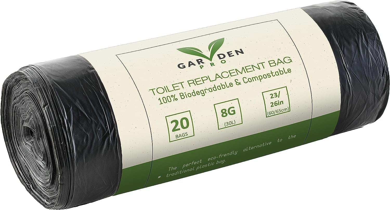100% Compostable Toilet Liners | Portable 8 Gal Bags for Camping