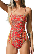 CUPSHE Women One Piece Swimsuit Square Neck Cutout Back - Tummy Hot