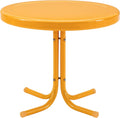 Crosley Griffith Metal Outdoor Side Table Tangerine - Retro Patio Pick