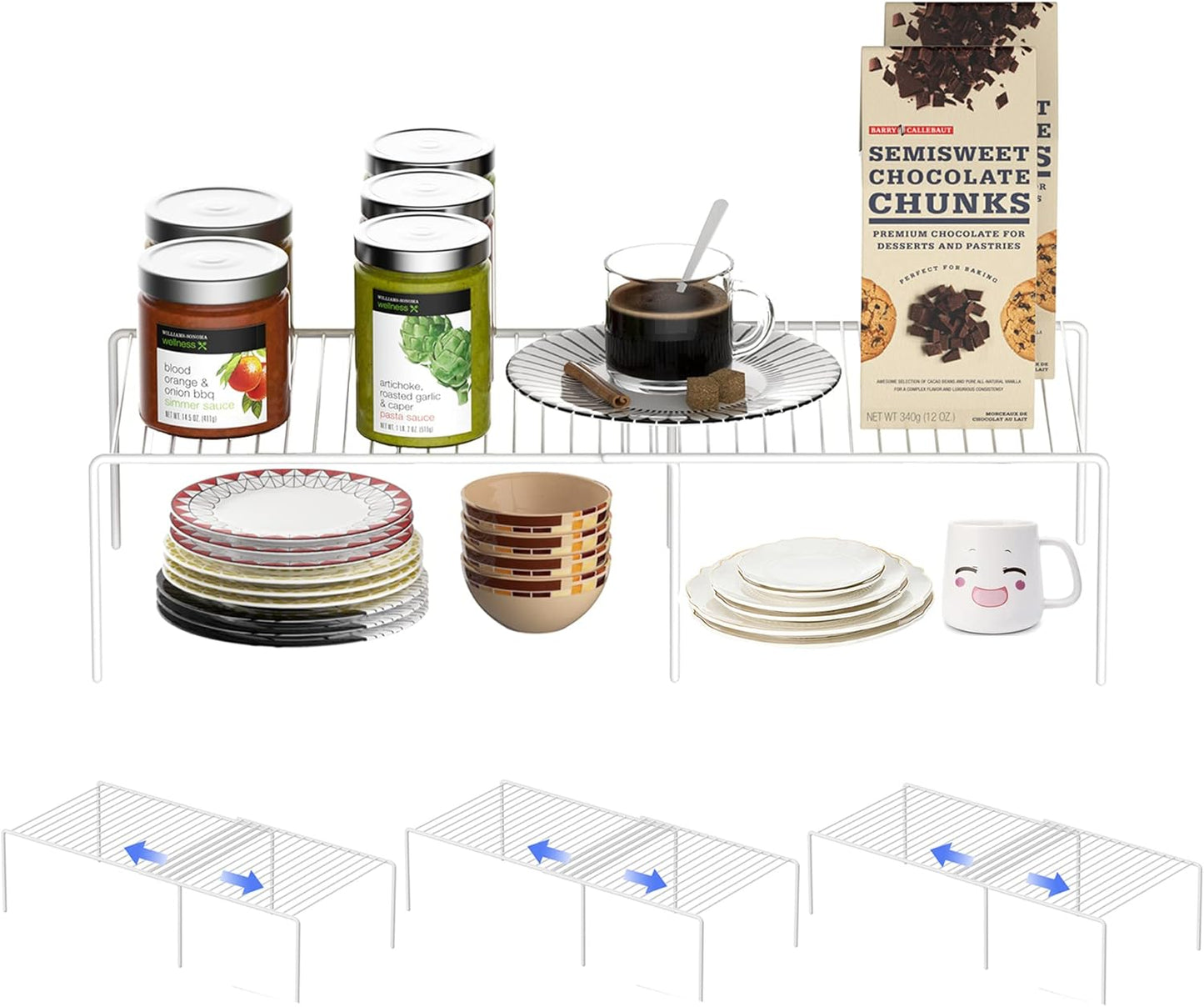 Expandable Metal Storage Shelf Rack for Kitchen and Bathroom