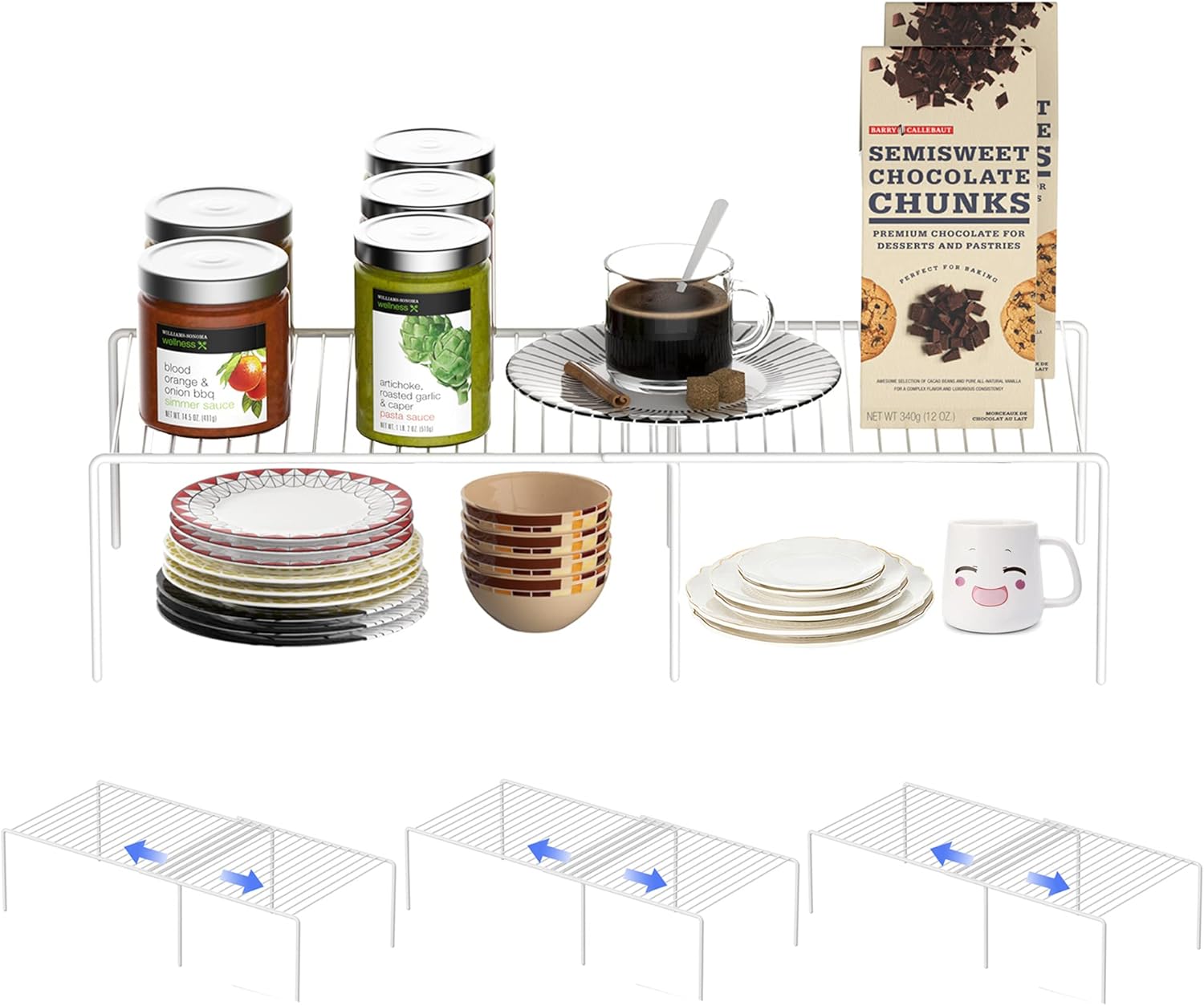 Expandable Metal Storage Shelf Rack for Kitchen and Bathroom