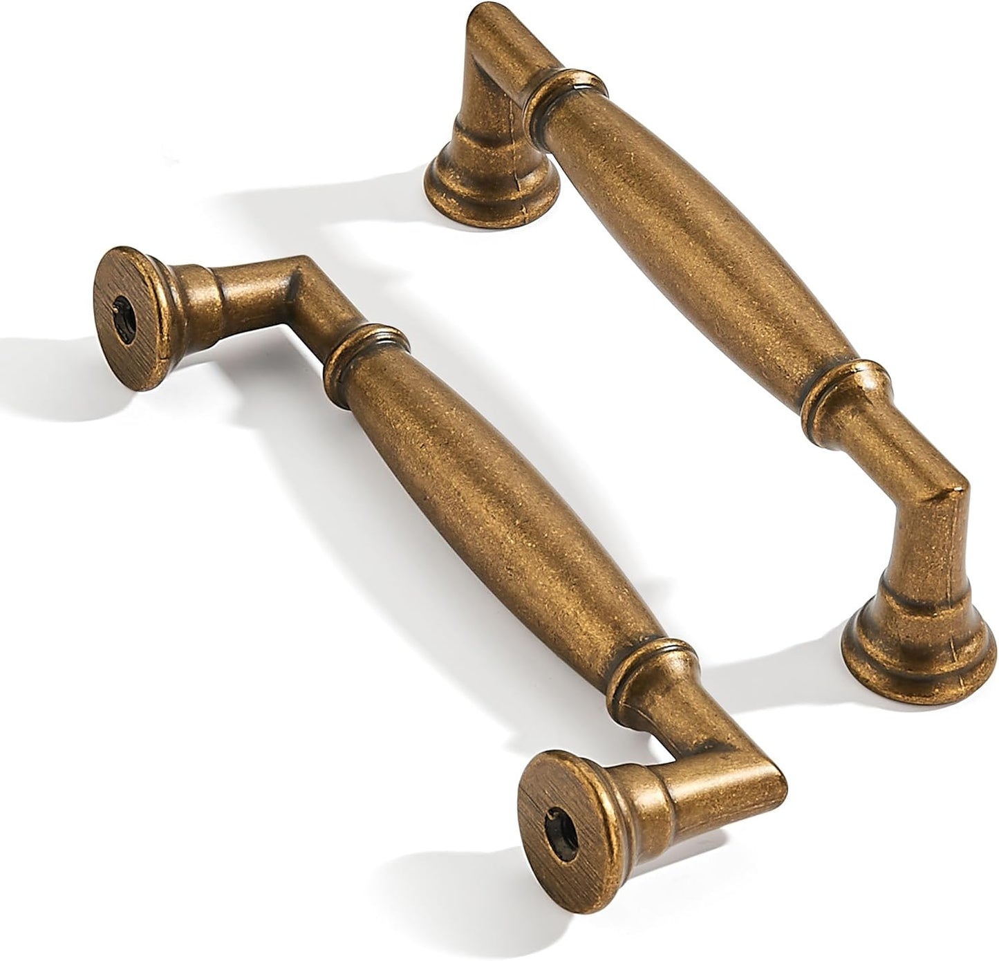ZAUYX 10 Pack 4 Inch Vintage Antique Brass Cabinet Pulls