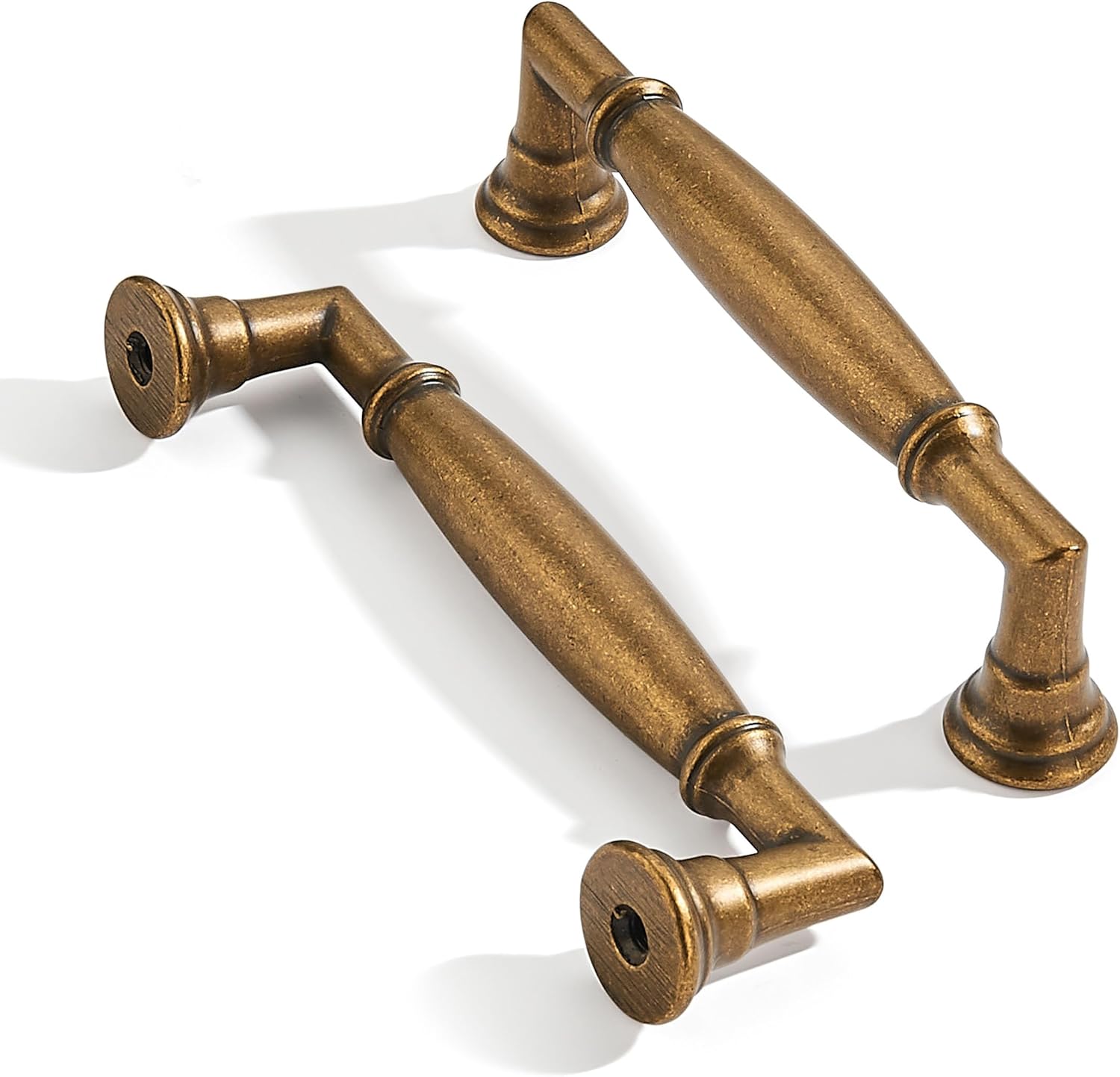 ZAUYX 10 Pack 4 Inch Vintage Antique Brass Cabinet Pulls