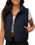 Fengbay Womens Puffer Vest Sleeveless Cropped Stand Collar - Cozy Fit