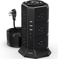 Surge Protector Power Strip Tower with USB-C Ports - Compact Charging