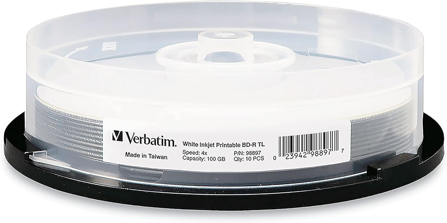 Verbatim BD-R XL 100GB 4X White Inkjet Printable Discs Review
