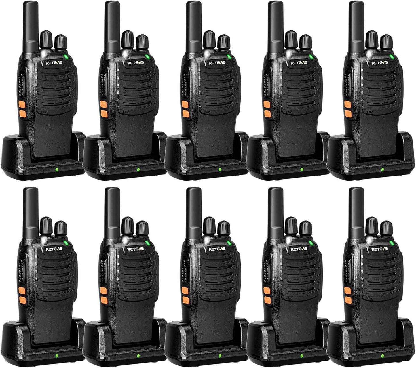 Retevis H-777 Walkie Talkies for Adults 10 Pack (Rechargeable)
