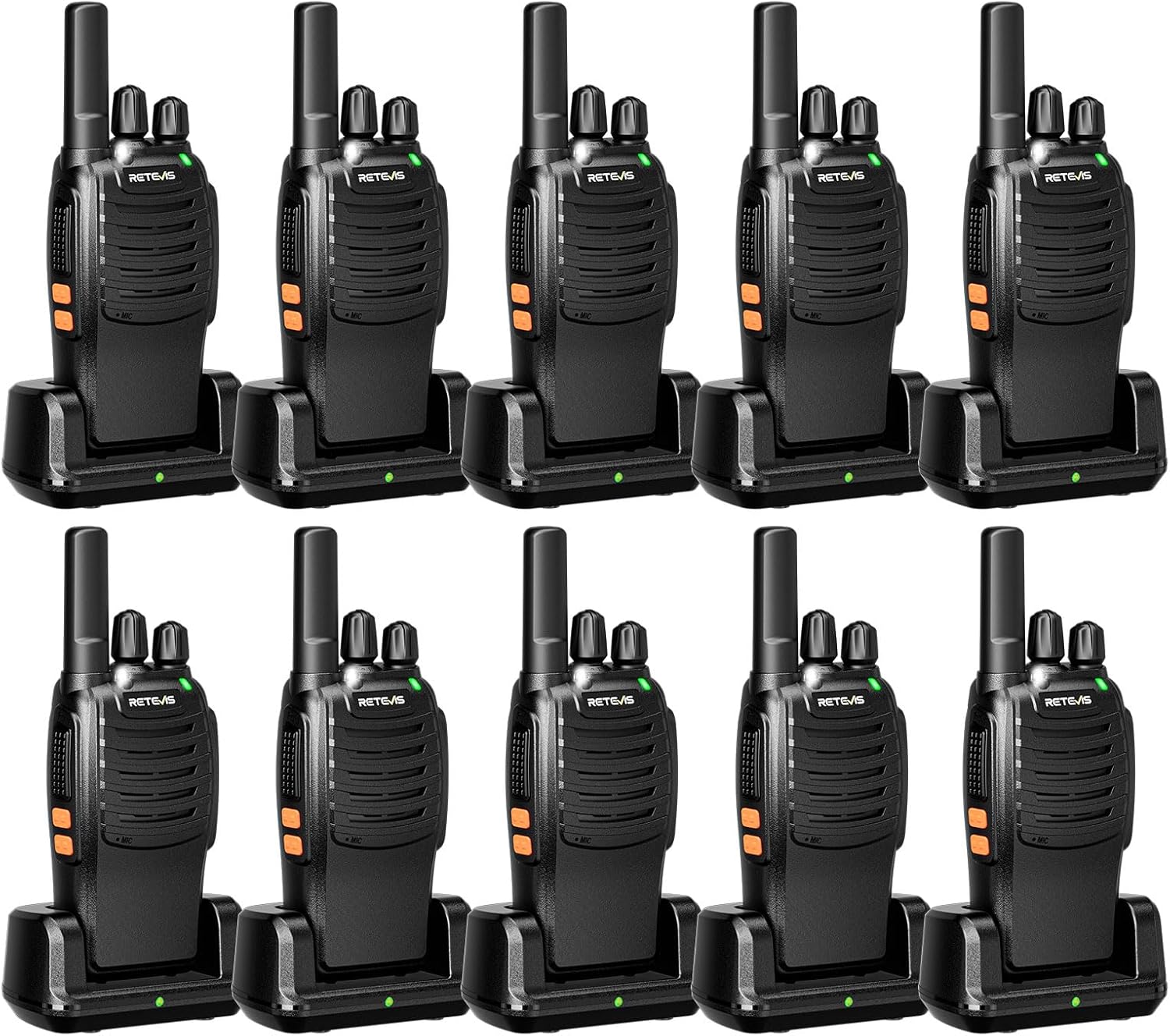 Retevis H-777 Walkie Talkies for Adults 10 Pack (Rechargeable)