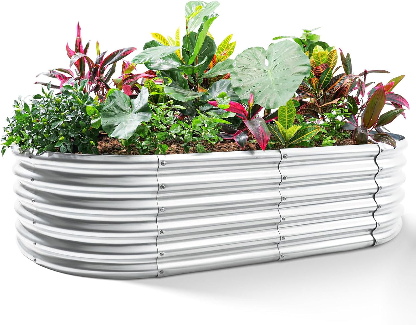 Land Guard Galvanized Metal Raised Garden Bed Kit for Outdoor Use