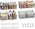 Extra Large Hanging Wall Storage Baskets 4-Pack - Dividers & Hooks