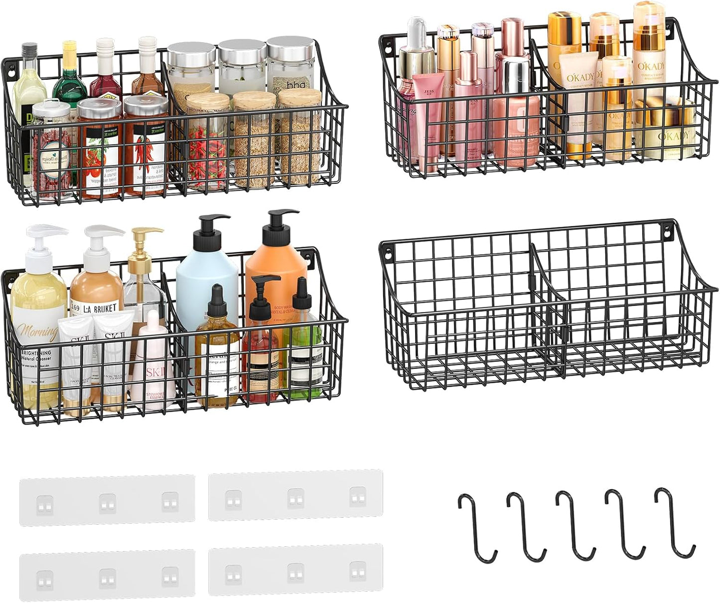 EXTRA LARGE Hanging Wall Mount Storage Baskets for Home Use