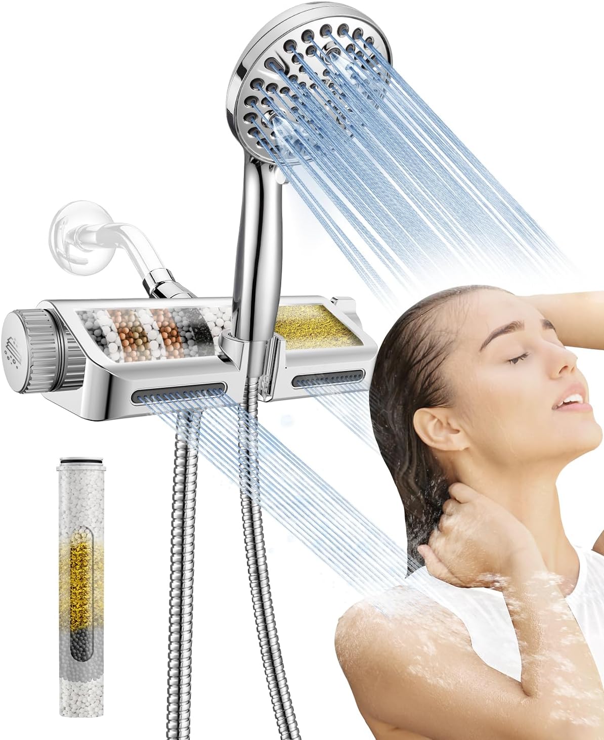 MakeFit Filtered Shower Head with Handheld Combo for Spa Experience