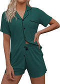 Ekouaer Women Classic Button Down Short Pajama Set - Soft Knit