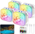 Submersible Pool Lights Rechargeable LED 4-Pack - Brighter 10M