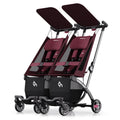 Twin Stroller Red - Auto-Folding Ultra Lightweight Double Stroller