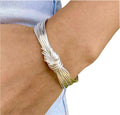 Handmade Sterling Silver Knot Cuff Bracelet for Women 6 1/2in