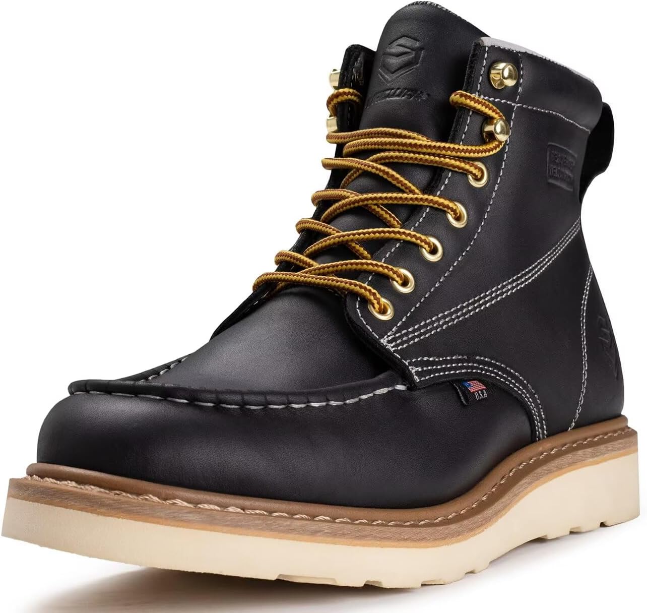 SUREWAY 6in Wedge Moc Toe Work Boots for Men - Comfort & Durability