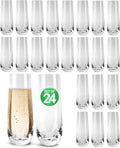 Stemless Champagne Flutes Set of 4 - Elegant Lead-Free Crystal