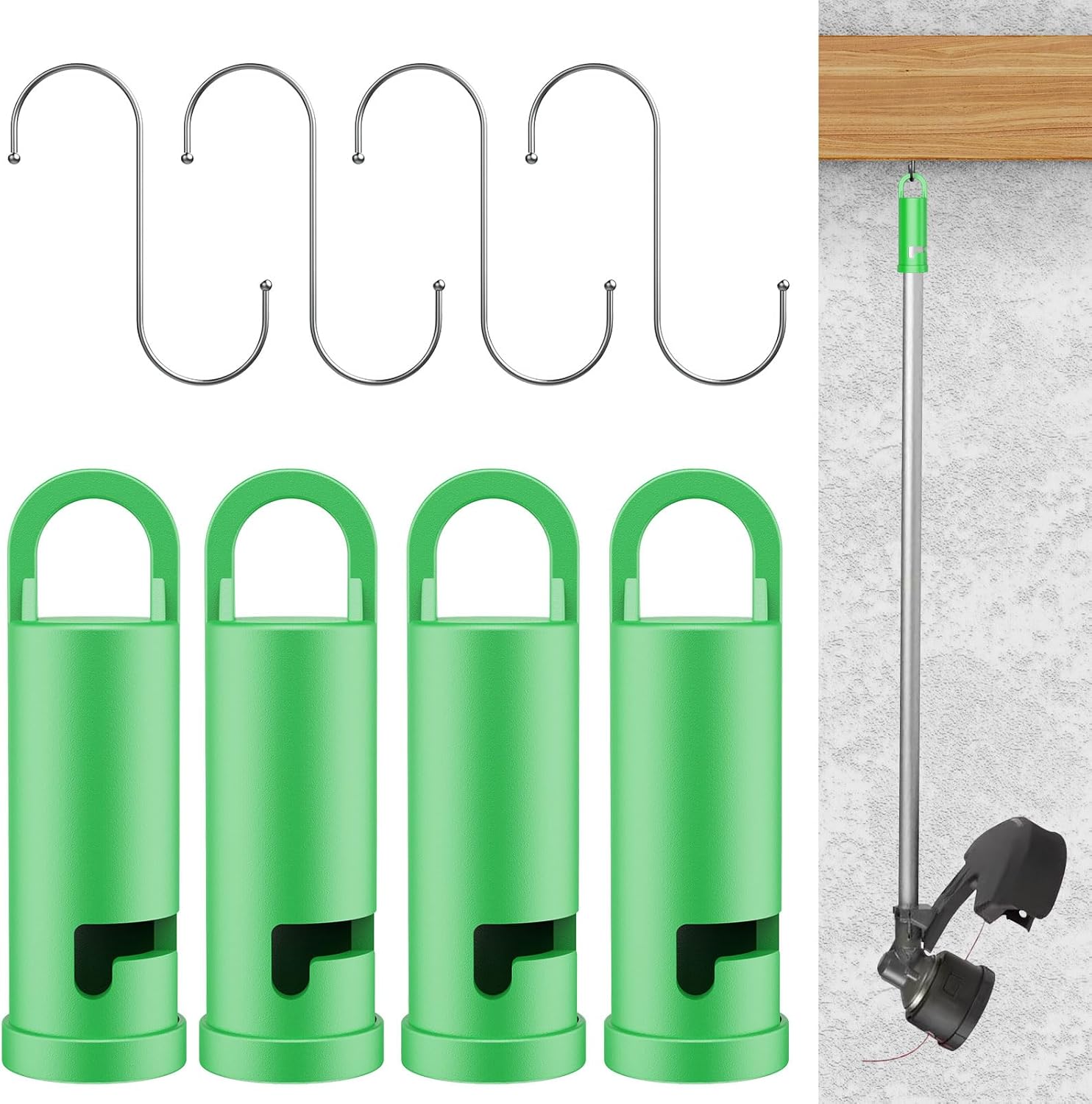 4-Pack Heavy Duty Garage Hooks for EGO Power Multihead System ~ Tool Organization